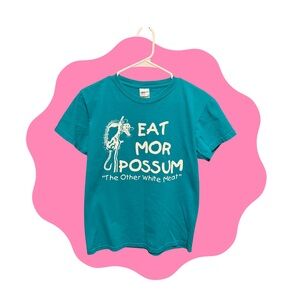 Gildan Teal Short Sleeve Tee with Fun Graphic